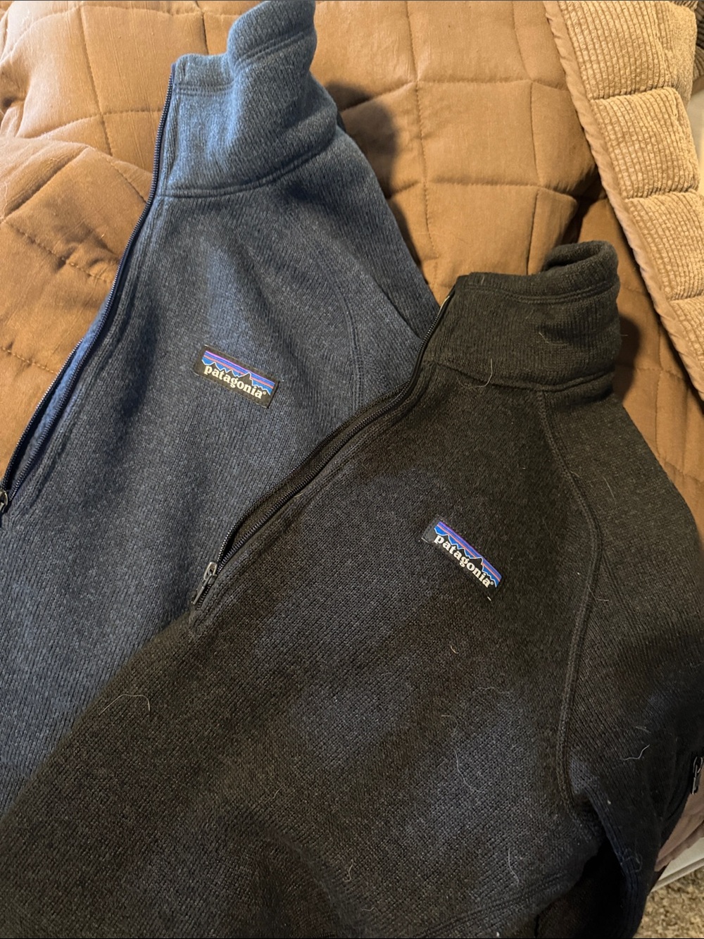 Patagonia Women’s quarter Zip-Up Sweaters in Navy and Black
